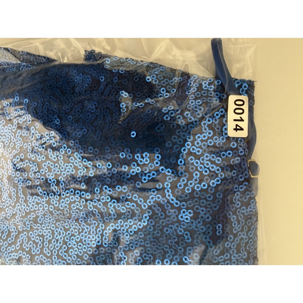 LUCY IN THE SKY Women Royal Blue Sequin Lace-Up Back Mini Dress Sz SMALL - Picture 9 of 9
